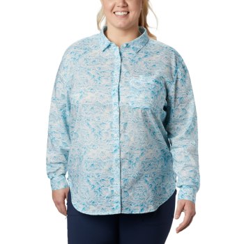 Columbia Ženske Košulje - PFG Sun Drifter II Long Sleeve Plus Size Plave | KEAL-34560